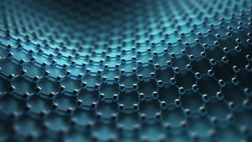 Several molecules connected, crystallized in the hexagonal system, concept of a carbon structure.